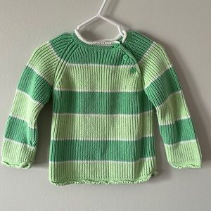 Green knit sweater. 2T.